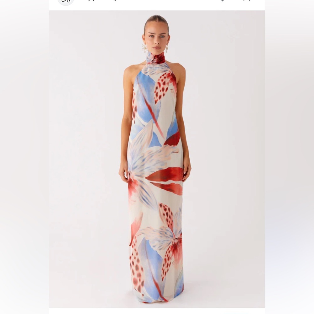 Peppermayo California halter Maxi Dress - Deep Sea Bloom US 6 - Picture 2 of 9